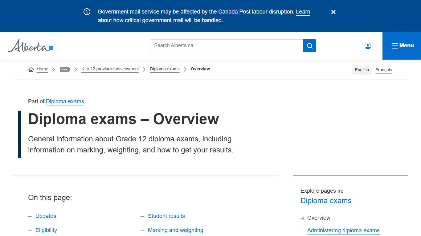 Diploma exams – Overview Alberta.ca